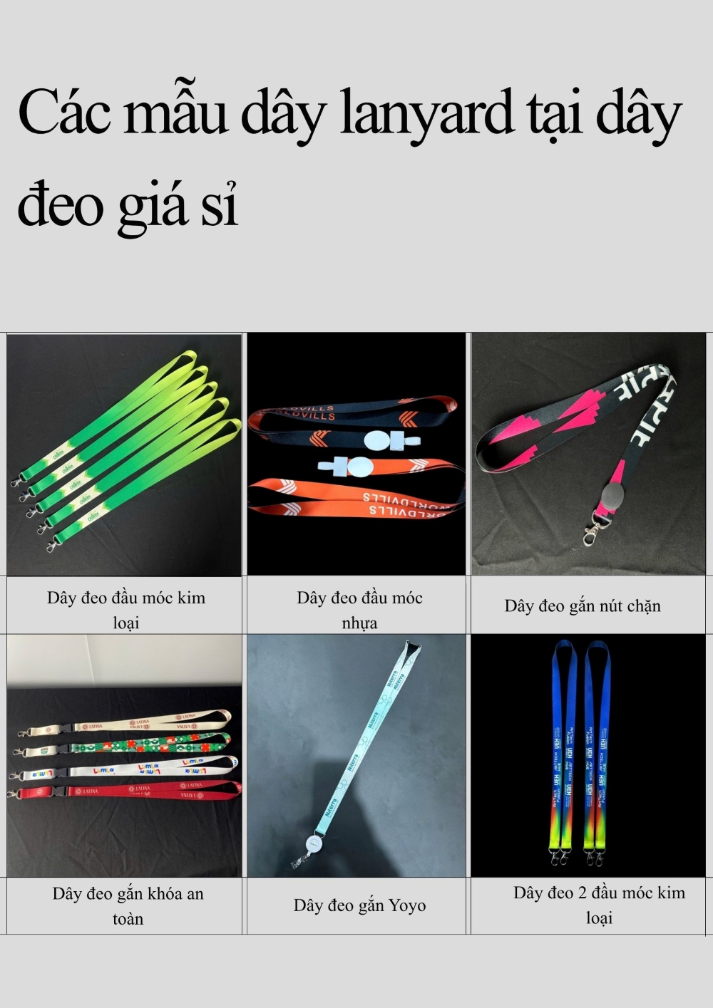 Các mẫu dây đeo thẻ tại dây đeo giá sỉ